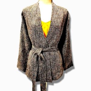 Point Sur Wool Cardigan. Multi-color accents